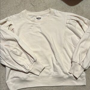 Zara Cream Puff Sleeve Sweatshirt